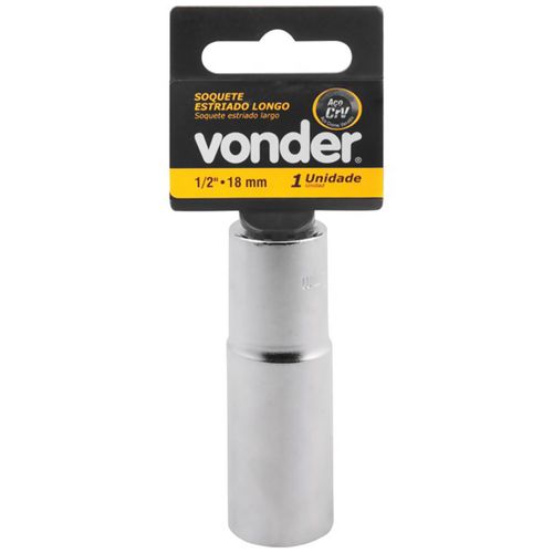 Soquete Estriado Longo 18mm Com Encaixe de 1/2'' – Vonder