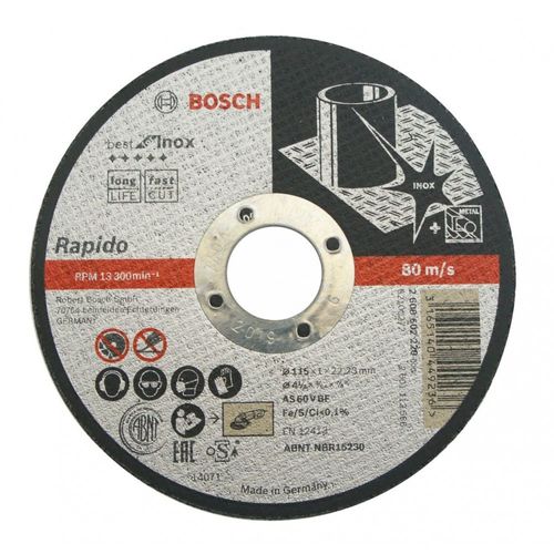 Disco Corte 4.1/2'' X 3/64'' X7/8'' Aço Inox - Bosch