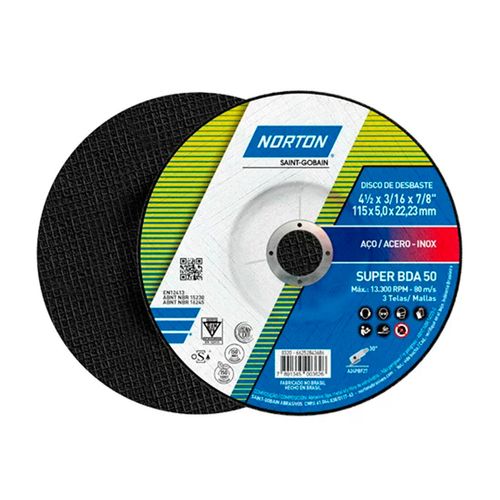 Disco de Desbaste 4.1/2'' X 3/16'' X 7/8'' BDA 50 – Norton