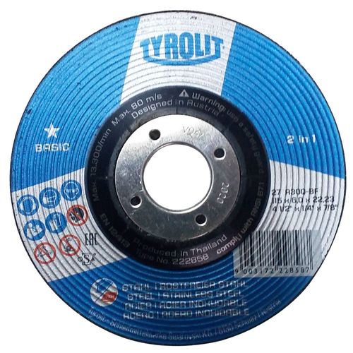 Disco de Desbaste 4.1/2'' X 6mm X 7/8'' Basic 2 Em 1 Tyrolit