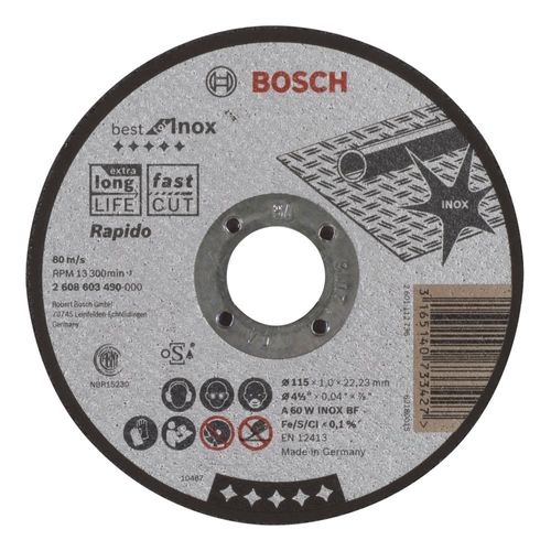 Disco Corte 7'' X 1/16'' X 7/8'' Best Aço Inox - Bosch