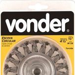 Escova Tubular Trançada Aço Carbono para Esmerilhadeira 4.1/2'' Vonder