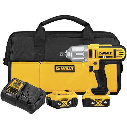 Kit Chave De Impacto 1/2" 13mm 20V Max Ion De Litio + Carregador + 2 Baterias 4Ah + Bolsa Dewalt