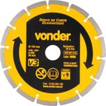 Disco de Corte Diamantado V3 Segmentado 180mm - Vonder