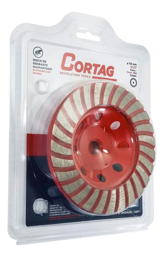 Disco Desbaste Rebolo Diamantado 115mm M14 Turbo - Cortag