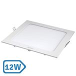 Painel Plafon LED Embutir Quadrado Branco 12w Bivolt 6500K Avant