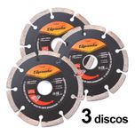 Kit 3 Discos De Corte Diamantado 4.1/2'' 115mm Segmentado Sparta