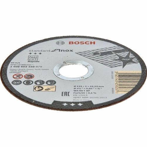 Disco De Corte Aço Inox e Carbono 4.1/2x1/16x7/8'' Bosch