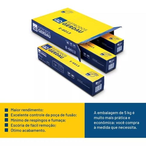 Eletrodo Revestido Azul 3,25mm E6013 Caixa 5kg Gerdau