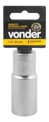 Soquete Estriado Longo 24mm com Encaixe de 1/2 – Vonder