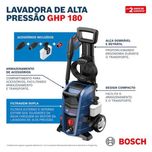 LAVADORA ALTA PRESSAO BOSCH GHP 180 1500W 1800LBS 220V*