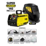 Máquina Inversora Trisolda Combo 140A Mig Sem Gás Tig Eletrodo Bivolt Super Tork