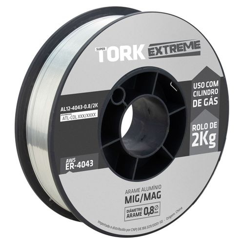 Arame MIG/MAG Alumínio ER4043 Capa-Capa 0,8mm com Gás 2kg Super Tork