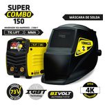 Máquina Solda Super Combo Kab 150a Biv Máscara + Acessórios