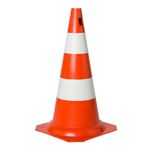 Cone de Segurança e Sinalização 50cm Branco e Laranja PVC