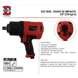 Chave de Impacto 3/4'' Twin Hammer 210kgs 90psi SGT0545 Sigma Tools