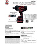 Chave de Impacto 2 Baterias 21V 1'' Brushless 250kg SGT7515 Sigma Tools