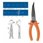 Alicate Telefone Bico Curvo 45° Isolado 8'' Aço CRV 029.670 Gedore