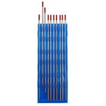 Eletrodo Tungstênio Solda Tig 2,4mm 3/32'' Tório 2% Vermelho 10 Peças