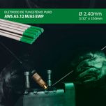Eletrodo Tungstênio Solda Tig 2,4mm 3/32'' Puro 99,5% Verde 10 Peças