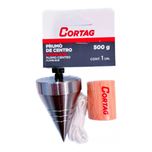 Prumo de Centro 500g em Aço Carbono e Base Madeira 61596 Cortag
