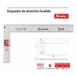 Esquadro de Alumínio Fundido 14'' 350mm 324739 MTX